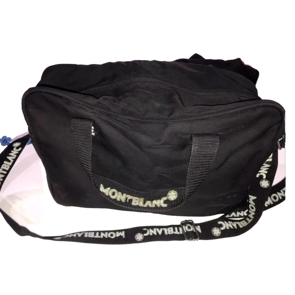 Montblanc Black Canvas Duffel with Branded Strap